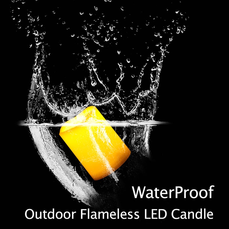 QIDEA Outdoor Waterproof Flameless LED Pillar Candles with Timer Long lasting Indoor Battery Operated Electric Flickering Candle Lights for Halloween Christmas Home Wedding Party DÃ©cor Gift Choice 3-Pack - Image 2